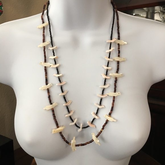 Native Navajo Heishi MOP bird fetish necklace - Picture 9 of 11